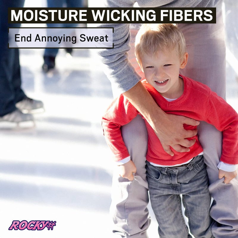 Rocky Thermal Underwear for Boys Cotton Knit Thermals Kids Base Layer Long John Pajamas Set (Black - X-Small) - Image 4